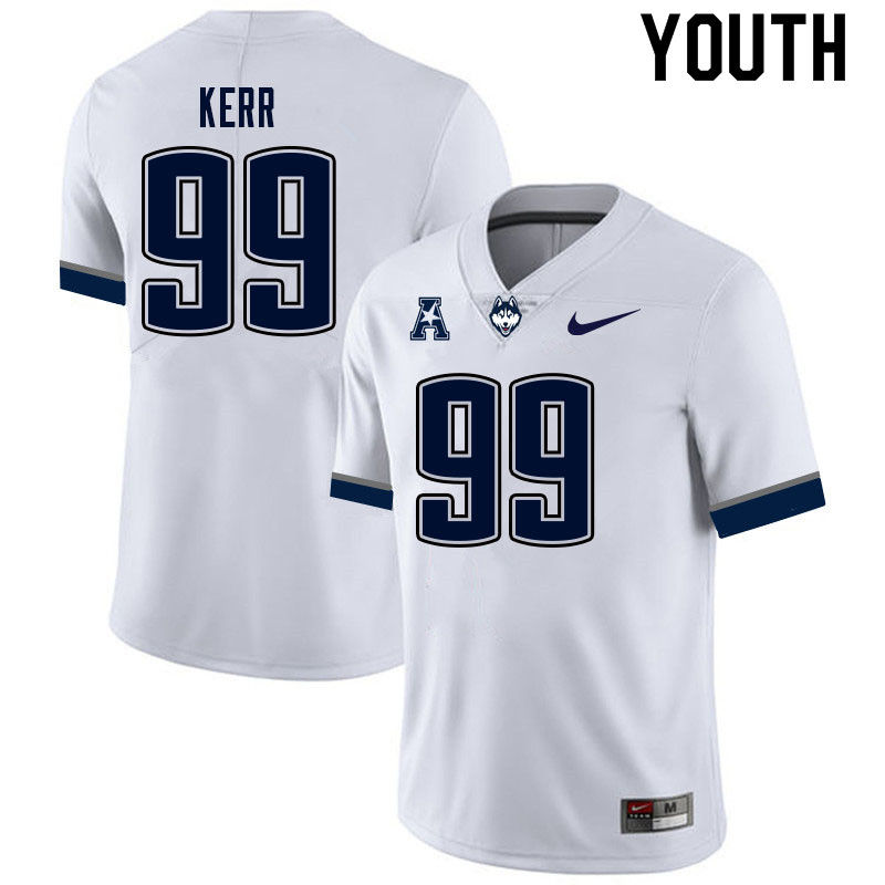 Youth #99 Haydn Kerr Uconn Huskies College Football Jerseys Sale-White